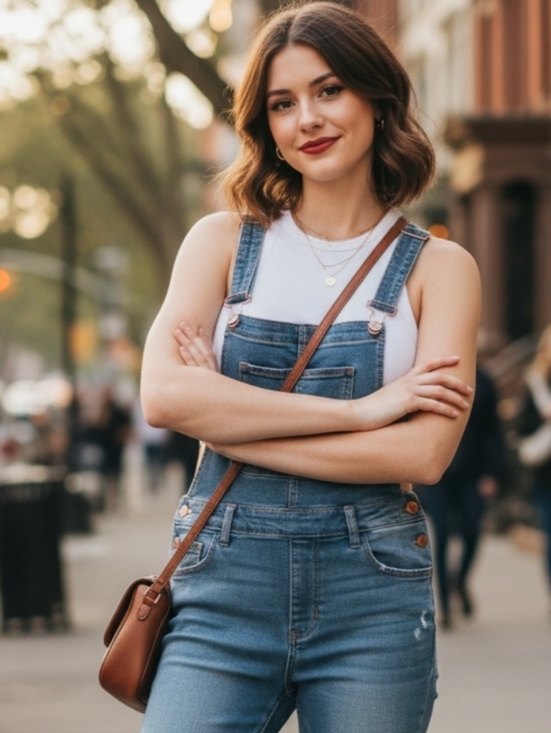 love, Fire Pants - Denim Overalls W/ Rose Gold Hardware.
